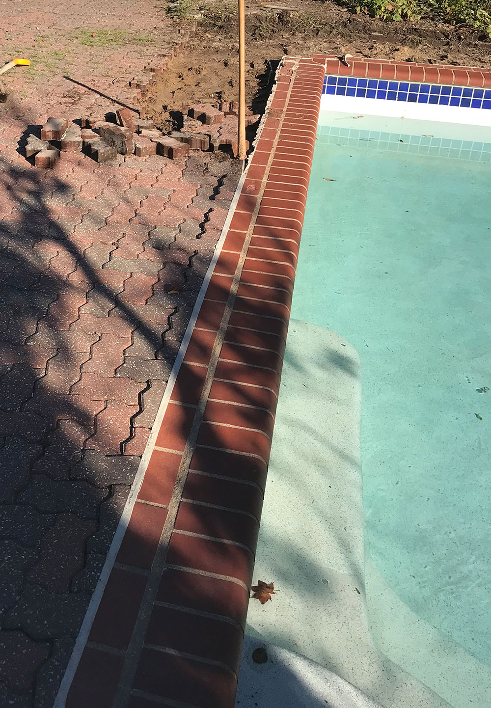 Pool Brick Coping Repair